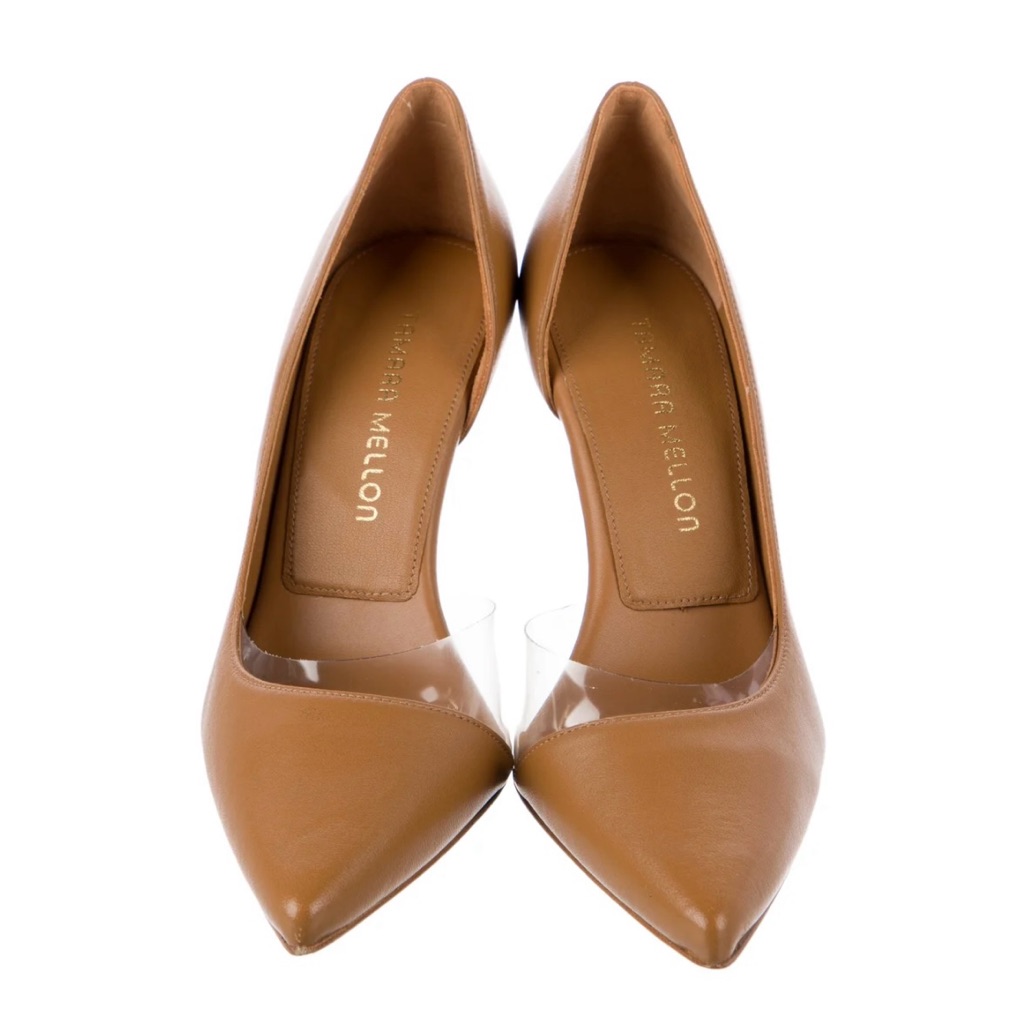 Jimmy Choo Founder Tamara Mellon Siren85 In Tan Leather Pumps Size 8.5 Brand New
